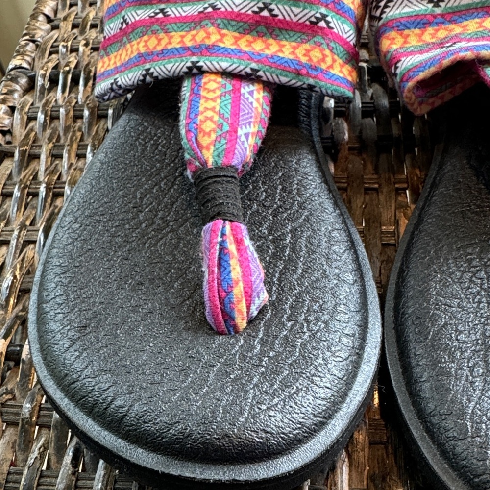 Sanuk Yoga Sling 2 tribal colorful‎ flip-flop women’s size 8 - Picture 2 of 6